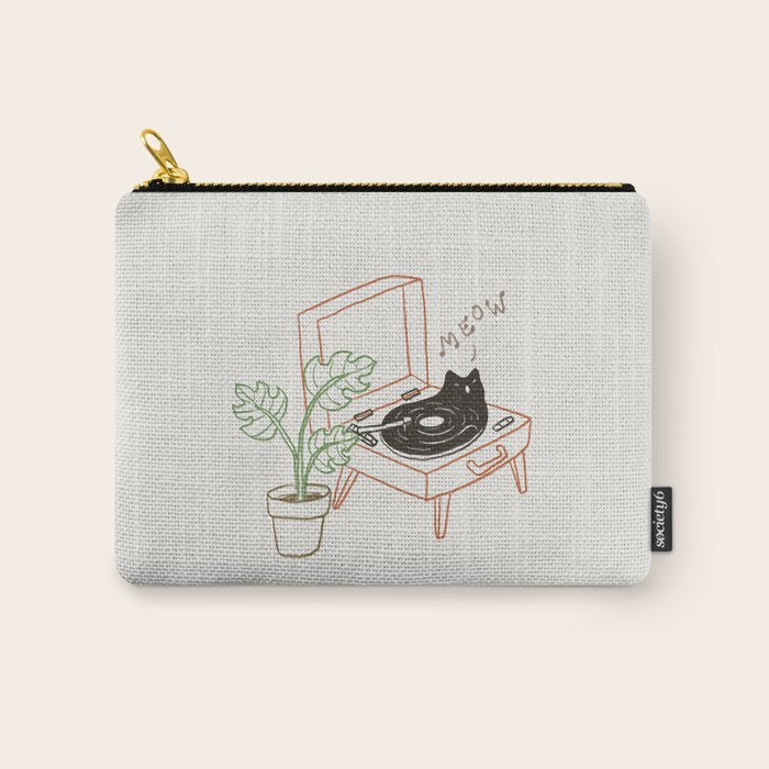 Cat and Plant 78: Vinyl Cat Carry All Pouch Gallery Image 1