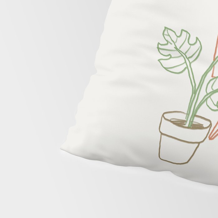 Cat and Plant 78: Vinyl Cat Pillow Sham Gallery Image 4
