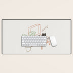 Cat and Plant 78: Vinyl Cat Desk Mat Gallery Image 1