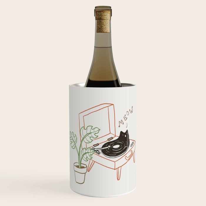 Cat and Plant 78: Vinyl Cat Wine Chiller Gallery Image 1