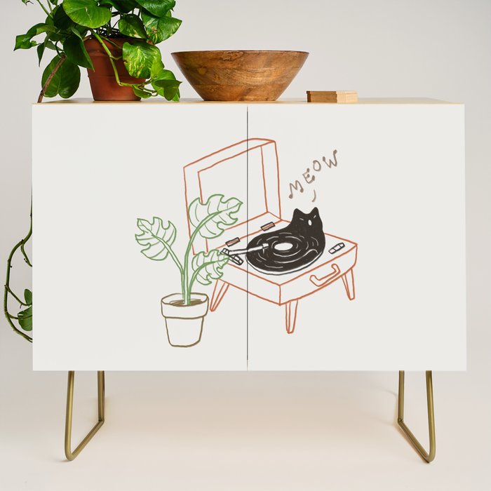 Cat and Plant 78: Vinyl Cat Credenza Gallery Image 1