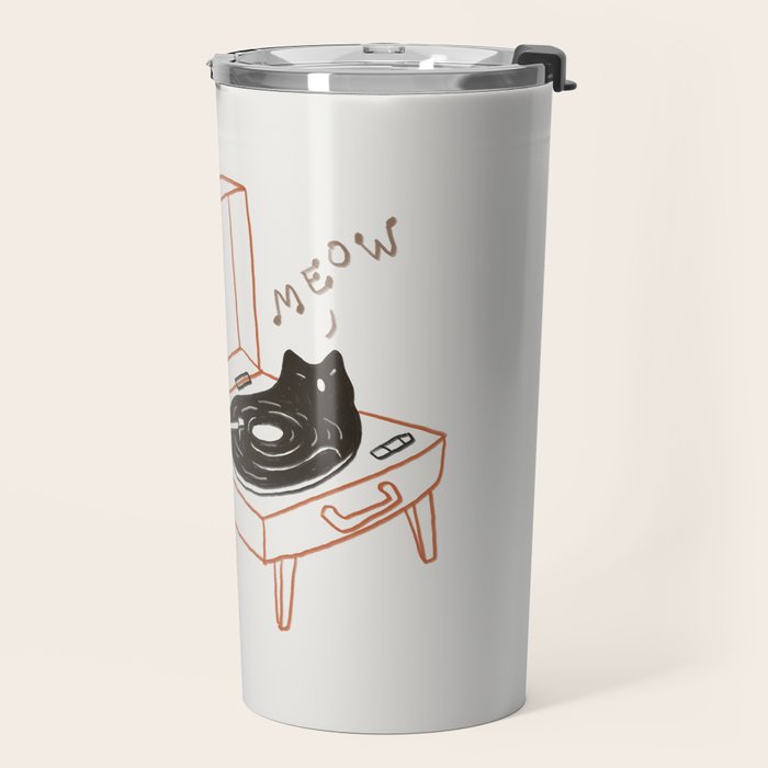 Cat and Plant 78: Vinyl Cat Travel Mug Gallery Image 2