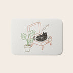 Cat and Plant 78: Vinyl Cat Bath Mat Gallery Image 1