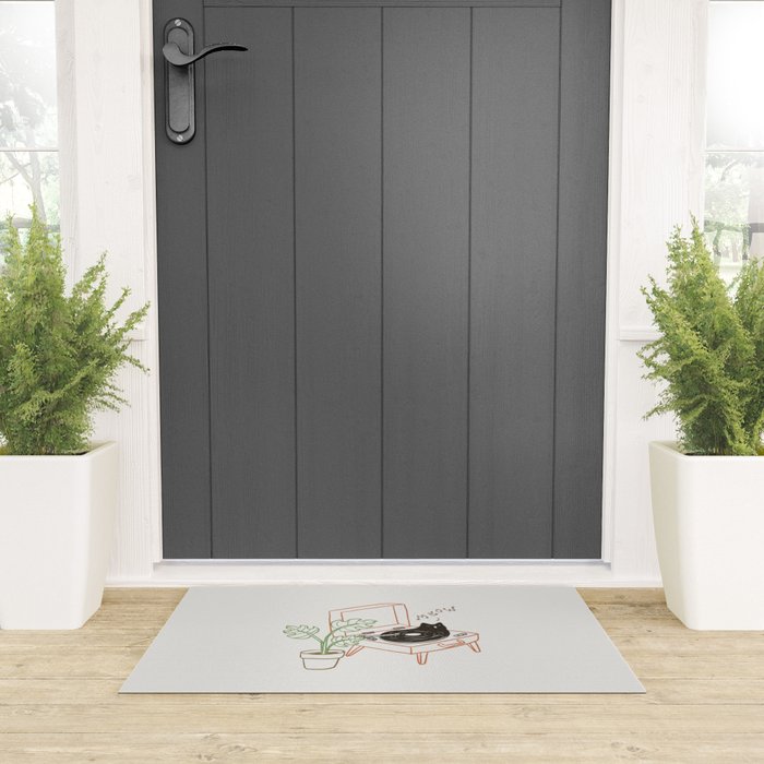Cat and Plant 78: Vinyl Cat Welcome Mat Gallery Image 3