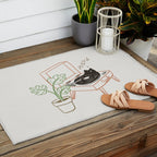 Cat and Plant 78: Vinyl Cat Outdoor Rug Gallery Image 2