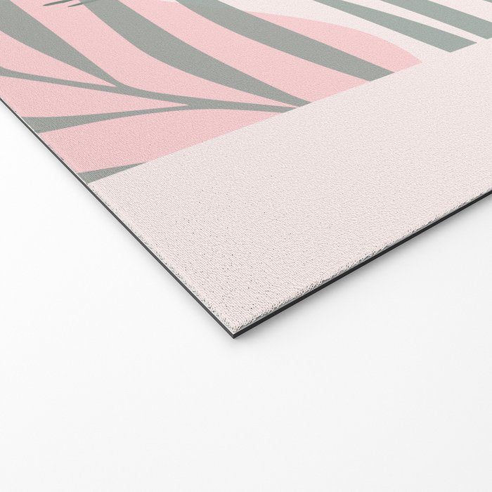 Pastel pink abstract leaf pattern Welcome Mat Gallery Image 2