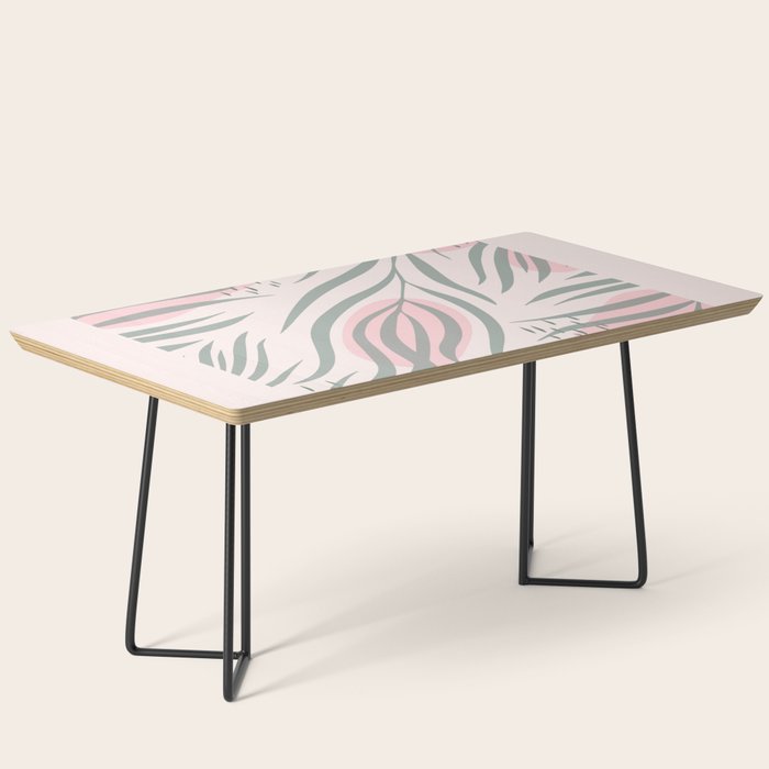 Pastel pink abstract leaf pattern Coffee Table Gallery Image 1