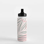 Pastel pink abstract leaf pattern Water Bottle Gallery Image 2