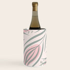 Pastel pink abstract leaf pattern Wine Chiller Gallery Image 1