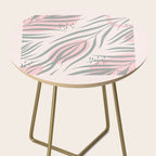 Pastel pink abstract leaf pattern Side Table Gallery Image 2