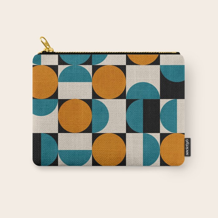 Geometric Modern Orange Teal Bauhaus I Carry All Pouch Gallery Image 1
