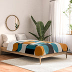 Geometric Modern Orange Teal Bauhaus I Comforter Gallery Image 2