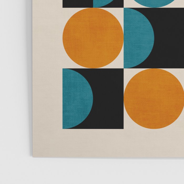 Geometric Modern Orange Teal Bauhaus I Poster Gallery Image 3