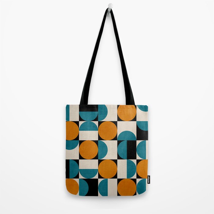 Geometric Modern Orange Teal Bauhaus I Tote Bag Gallery Image 2