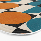 Geometric Modern Orange Teal Bauhaus I Bath Mat Gallery Image 3