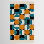 Geometric Modern Orange Teal Bauhaus I Tablecloth Gallery Image 2