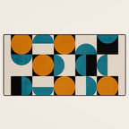 Geometric Modern Orange Teal Bauhaus I Desk Mat Gallery Image 3