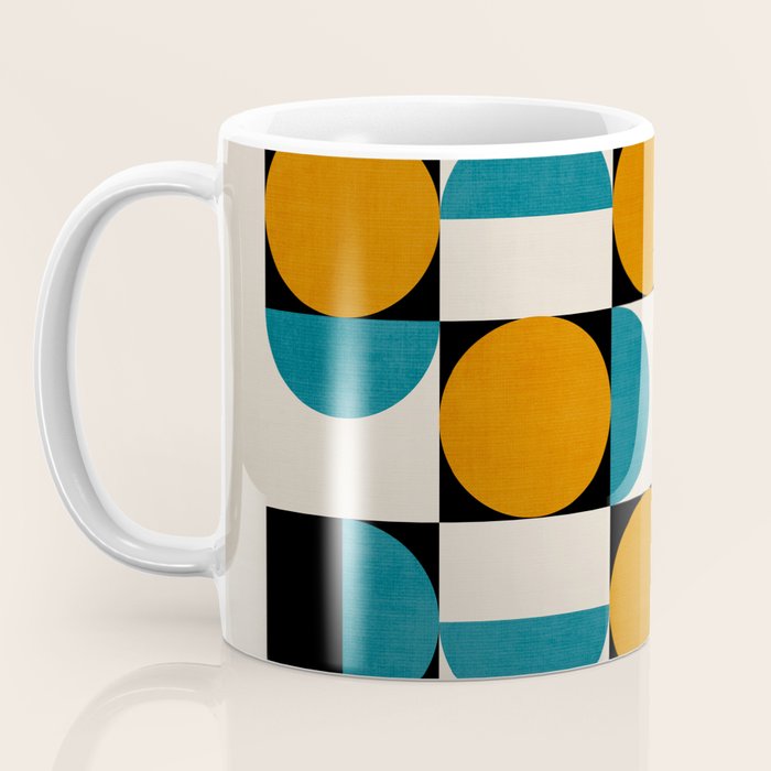 Geometric Modern Orange Teal Bauhaus I Coffee Mug Gallery Image 3