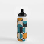 Geometric Modern Orange Teal Bauhaus I Water Bottle Gallery Image 2