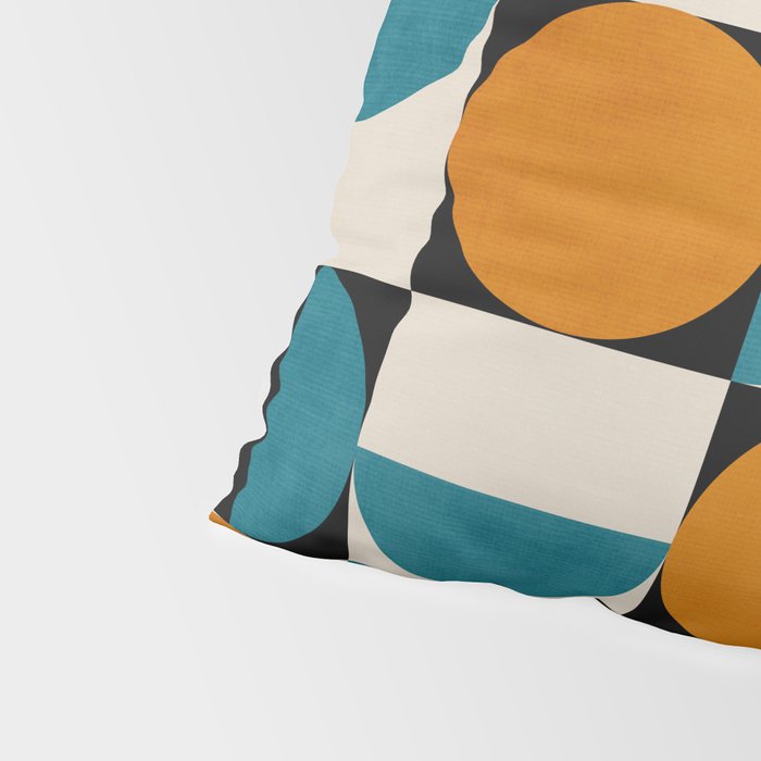 Geometric Modern Orange Teal Bauhaus I Pillow Sham Gallery Image 4