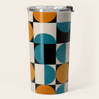 Geometric Modern Orange Teal Bauhaus I Travel Mug Gallery Image 2