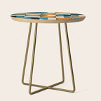 Geometric Modern Orange Teal Bauhaus I Side Table Gallery Image 1