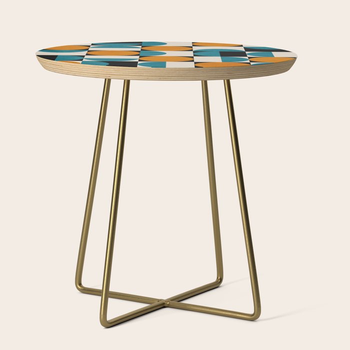 Geometric Modern Orange Teal Bauhaus I Side Table Gallery Image 1