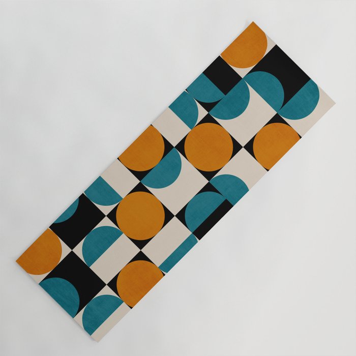 Geometric Modern Orange Teal Bauhaus I Yoga Mat Gallery Image 1