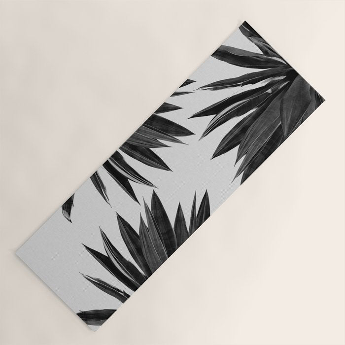 Agave Cactus Black & White Yoga Mat Gallery Image 1