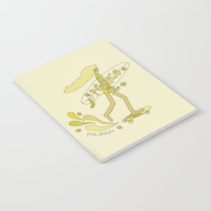 push daisies skate // retro surf art by surfy birdy Notebook Gallery Image 2