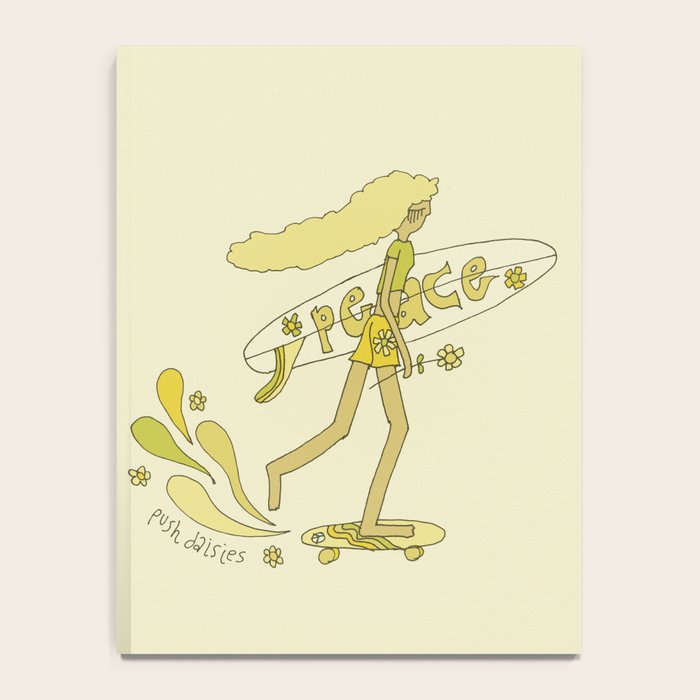 push daisies skate // retro surf art by surfy birdy Notebook Gallery Image 4