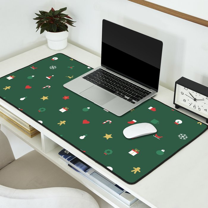 Geometric christmas decoration pattern Desk Mat Gallery Image 2