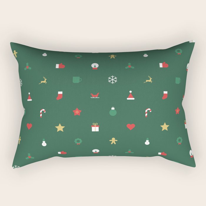 Geometric christmas decoration pattern Rectangular Pillow Gallery Image 1