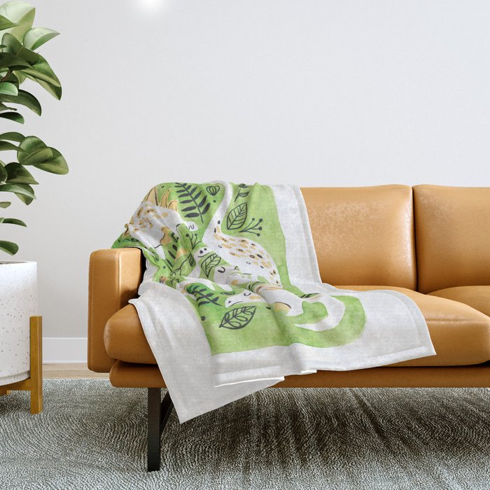 Dinosaur Forest Throw Blanket Gallery Image 1