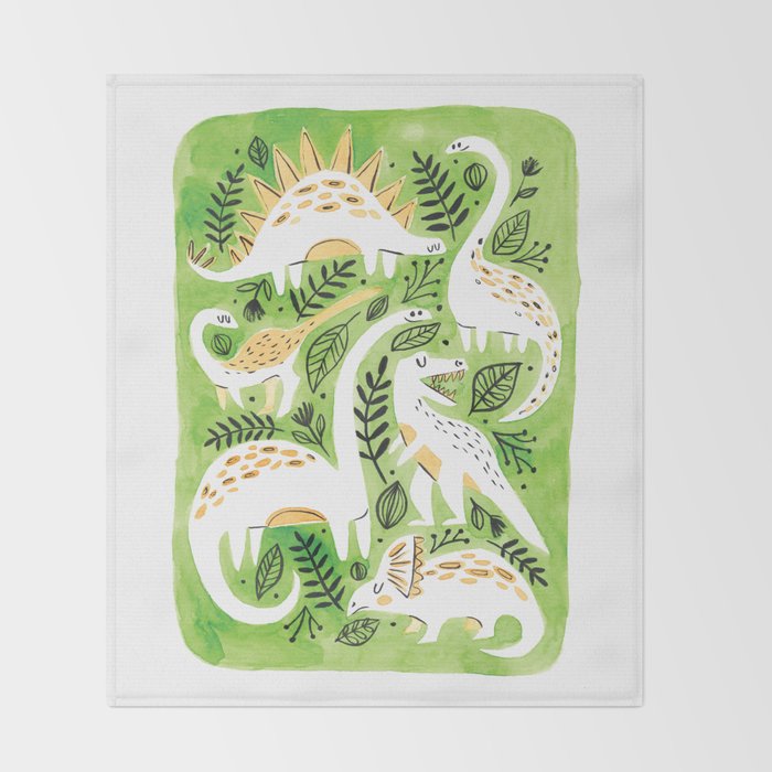 Dinosaur Forest Throw Blanket Gallery Image 2