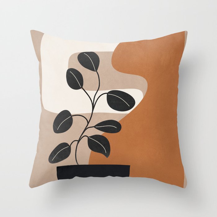 Modern Abstract Minimal Shapes Branches Art 7 Throw Pillow Gallery Image 6