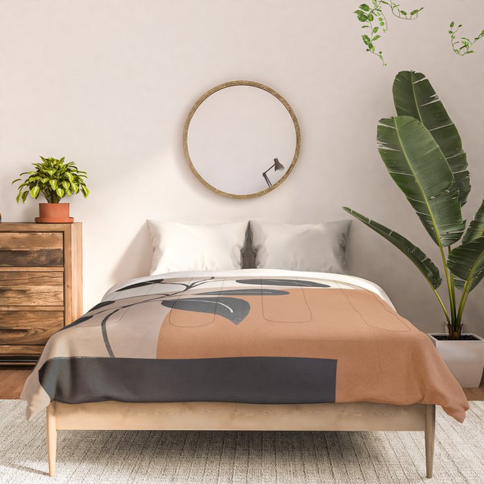 Modern Abstract Minimal Shapes Branches Art 7 Comforter Gallery Image 3