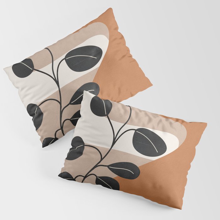 Modern Abstract Minimal Shapes Branches Art 7 Pillow Sham Gallery Image 3