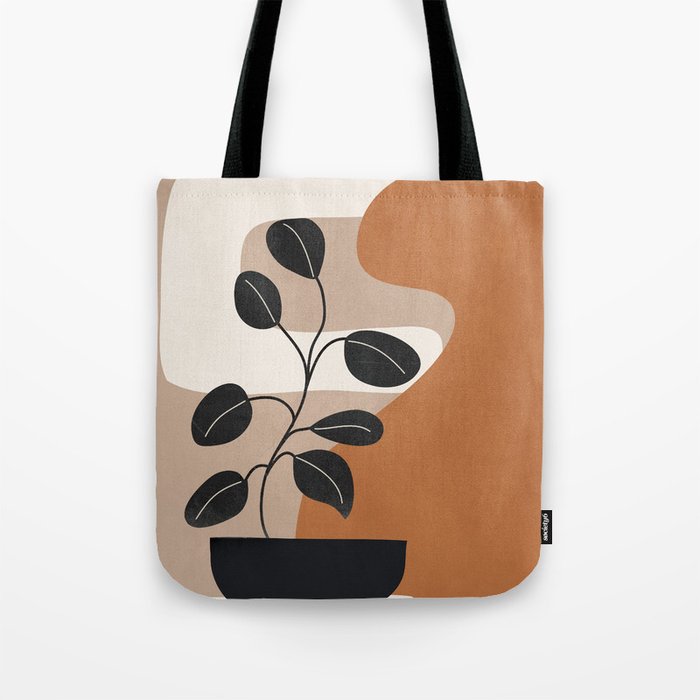 Modern Abstract Minimal Shapes Branches Art 7 Tote Bag Gallery Image 1