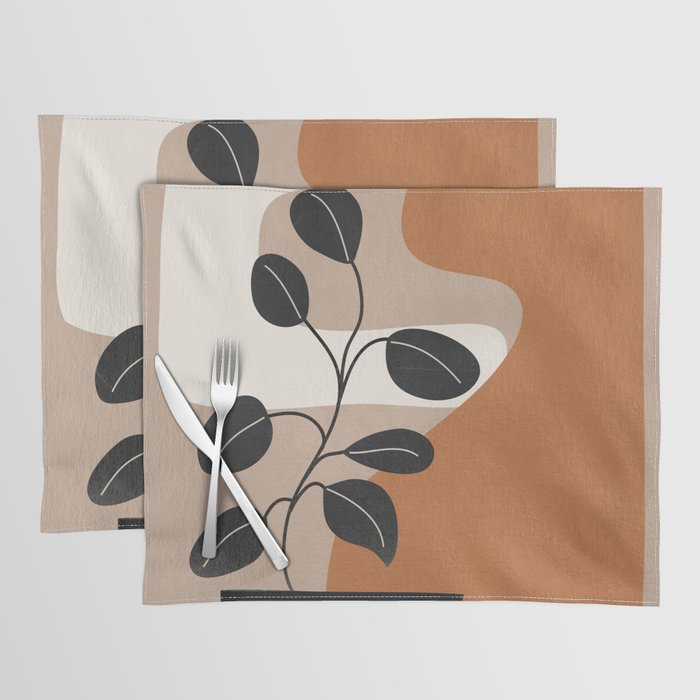 Modern Abstract Minimal Shapes Branches Art 7 Placemat Gallery Image 1
