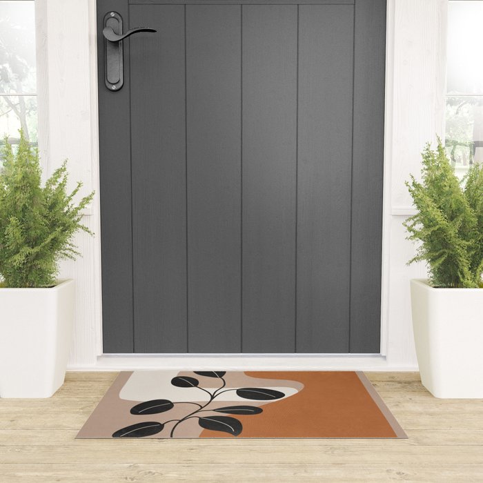 Modern Abstract Minimal Shapes Branches Art 7 Welcome Mat Gallery Image 3