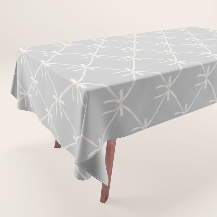 Bows & Ribbons Pattern LX Light Grey Tablecloth Gallery Image 1