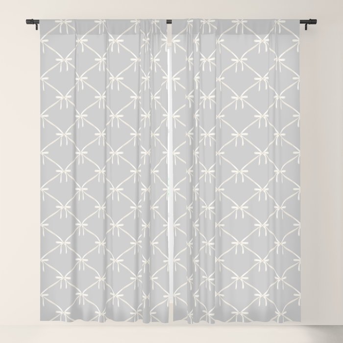 Bows & Ribbons Pattern LX Light Grey Window Curtain Gallery Image 5