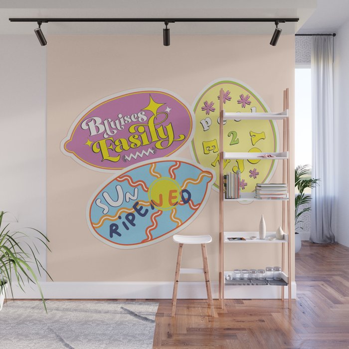 fruit stickers  Wall Mural Gallery Image 1