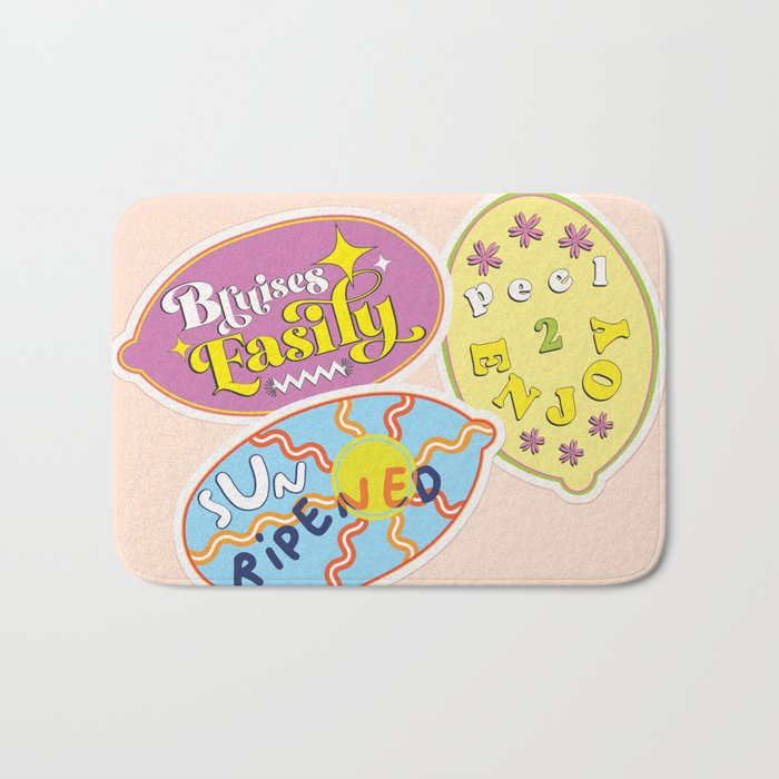 fruit stickers  Bath Mat Gallery Image 1