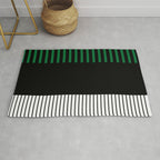 Colour Pop Stripes in Green - White and Black Rug Gallery Image 1