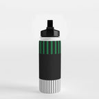 Colour Pop Stripes in Green - White and Black Water Bottle Gallery Image 2