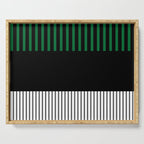 Colour Pop Stripes in Green - White and Black Serving Tray Gallery Image 1