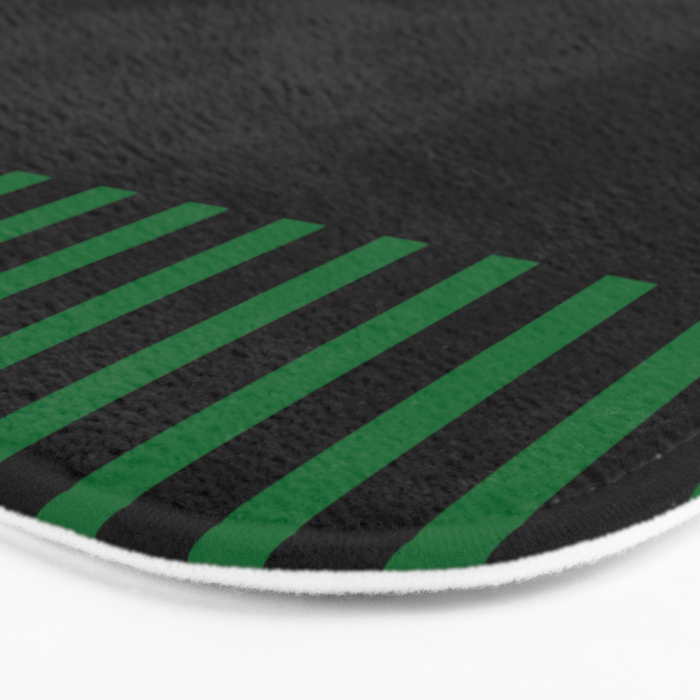 Colour Pop Stripes in Green - White and Black Bath Mat Gallery Image 3