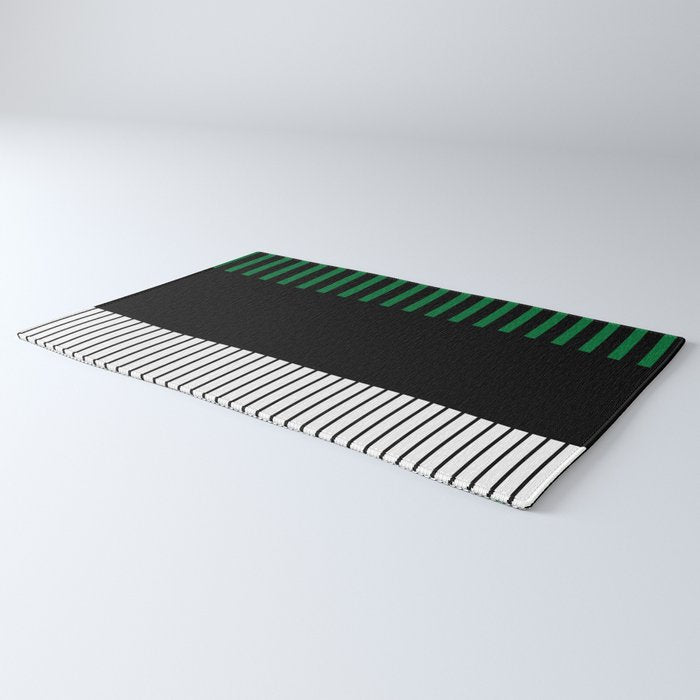 Colour Pop Stripes in Green - White and Black Rug Gallery Image 3